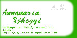 annamaria ujhegyi business card